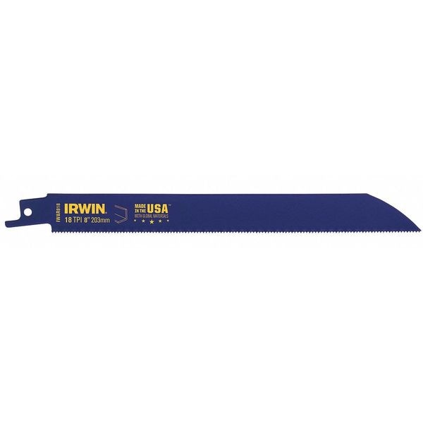 Irwin 8" L x Metal Cutting Recip Saw Blade, 8in, 18Tpi - 372818
