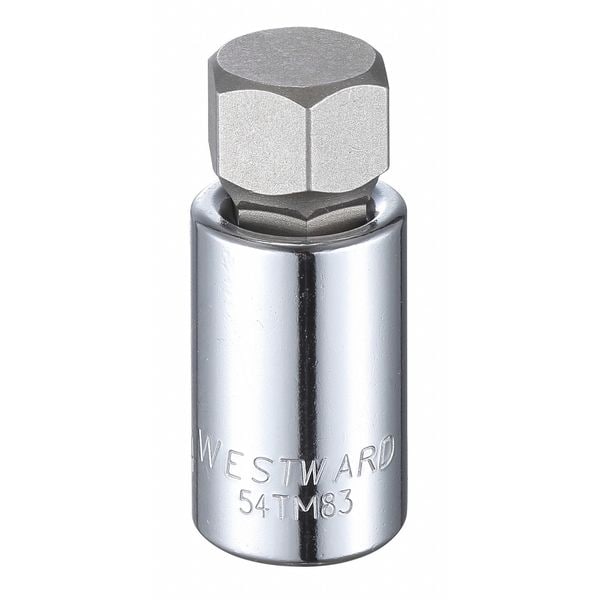 Westward 1/2 in Drive Hex Socket Bit SAE 3/4 in Tip, 1 13/16 in L - 54TM83