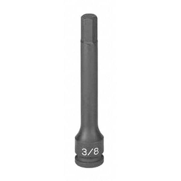 Grey Pneumatic 3/8" Drive Impact Socket Chrome plated, 10mm, 3/8"D, Impact, Hex Lg M, Blk - 19104M