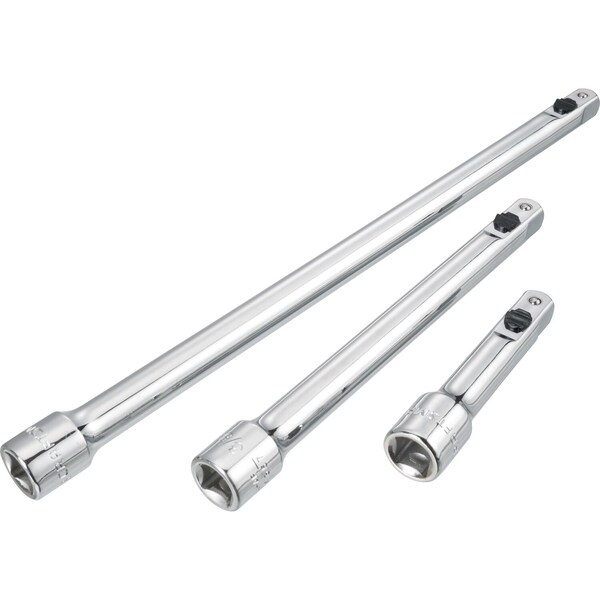 Craftsman Extension, 3-pc 3/8" Drive Locking Exten 3/8" Dr, Full Polish Chrome - CMMT43355