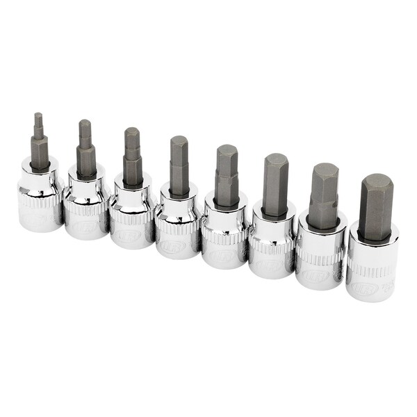Ingersoll-Rand 8 Piece 3/8 Inch Drive Metric Hex Bit Socket Set - 752027X