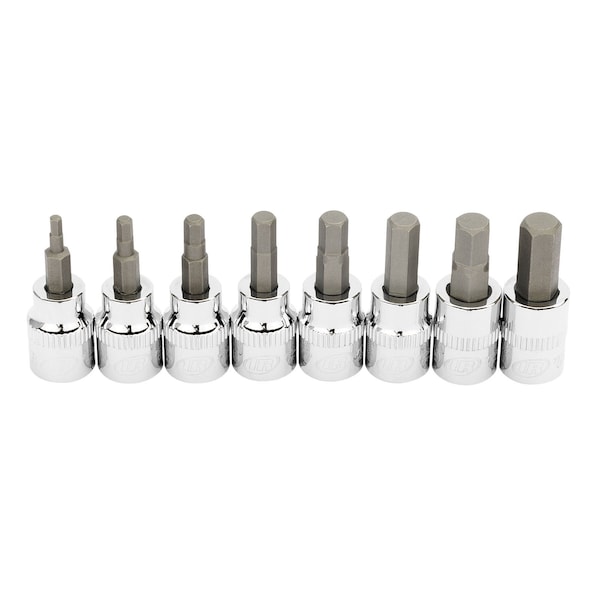 Ingersoll-Rand 8 Piece 3/8 Inch Drive Metric Hex Bit Socket Set - 752027X