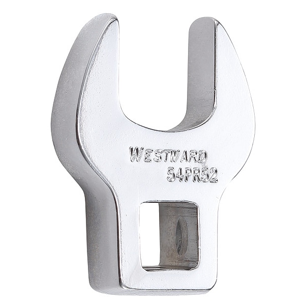 Westward 3/8" Drive, Metric 16mm Crowfoot Socket Wrench, Open End Head, Chrome Finish - 54PR52