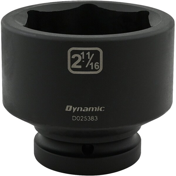 Dynamic 1" Drive Standard Socket, Black Phosphate, Tools 2-11/16" X 1" Drive, 6 Point Standard Length - D025383
