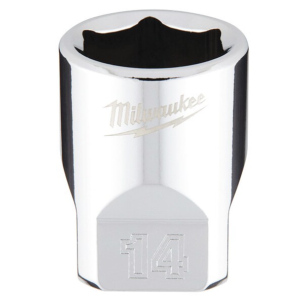 Milwaukee Tool 1/4 in. Drive 14mm Metric 6-Point Socket with FOUR FLAT Sides - 45-34-9040