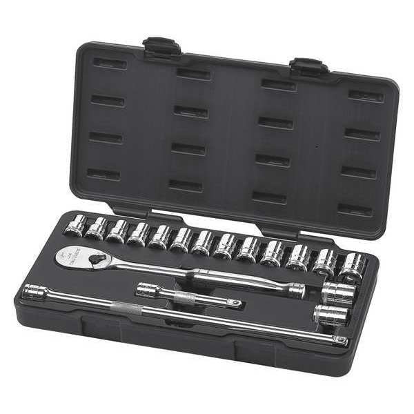Gearwrench 18 Piece 1/2" Drive 6 Point Standard Metric Mechanics Tool Set - 80708