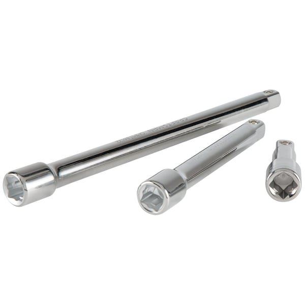 Craftsman Extension, 3-pc 1/2" Drive Extension Bar 1/2" Dr, Full Polish Chrome - CMMT43283