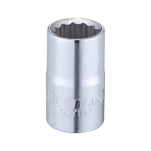 Westward WESTWARD 1/2 in Drive, 9/16" Triple Square SAE Socket, 12 Points, Steel, Chrome, 9/16 in - 53YU47