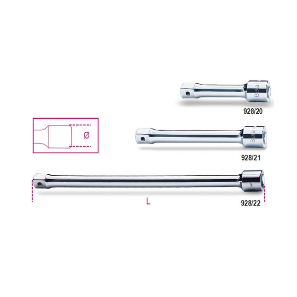 Beta 928/21 3/4 in Drive Socket Extension, 100mm - 009280815