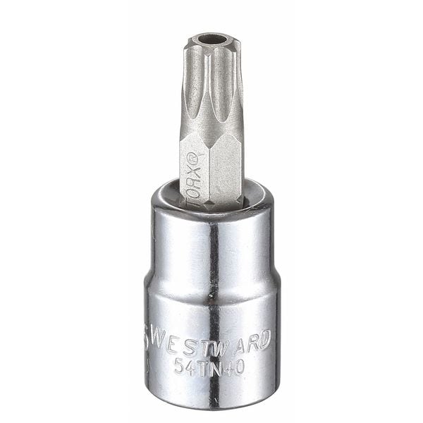 Westward 3/8 in Drive Tamper Resistant Torx(R) Socket Bit Torx(R) T45 Tip, 1 3/4 in L - 54TN40