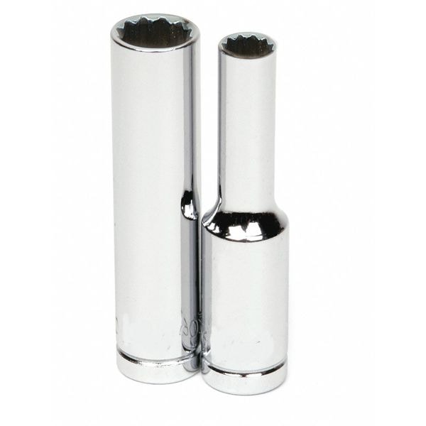 Williams 1/4" Drive, 13mm Metric Socket, 12 Points, Deep 1/4" D, 12Pt, 13mm - 30813
