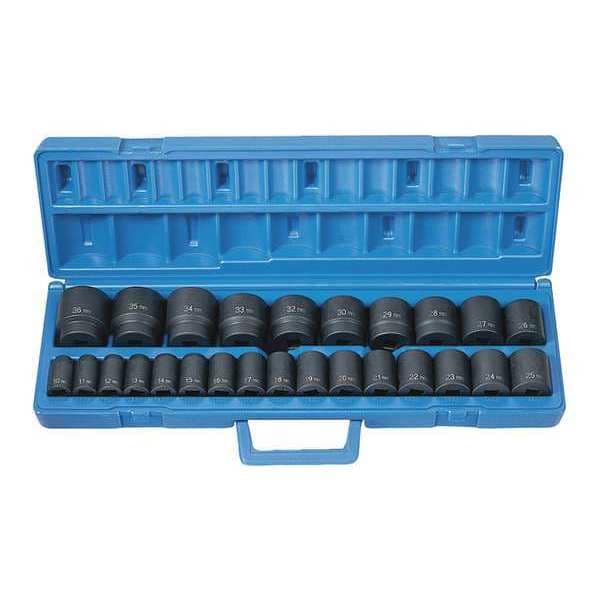 Grey Pneumatic 26 PC 1/2 DR STANDARD LENGTH METRIC MASTER SET - 1326M