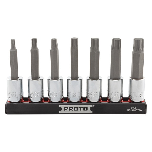 Proto 3/8 in Drive Socket Bit Set, Metric, 7 pcs - J4990R7MM
