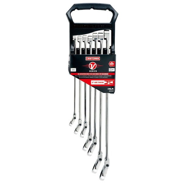 Craftsman Flexible Head V-Series XXL SAE Ratchet Flex Head Doubl, Polished Chrome - CMMT87400V
