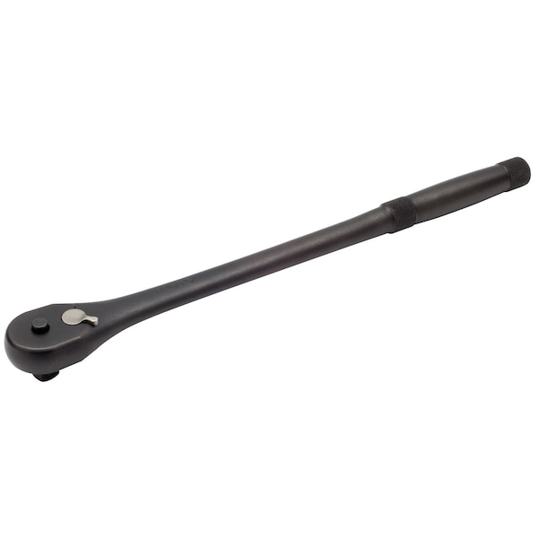 Proto 1/2" Drive 45 Geared Teeth Pear Head Style Quick Release Ratchet, 15" L, Black Oxide Finish - J5450XLQRBL