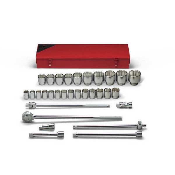 Wright Tool 3/4" Drive Standard Socket Set Metric 31 Pieces 19 mm to 60 mm , Chrome - 650