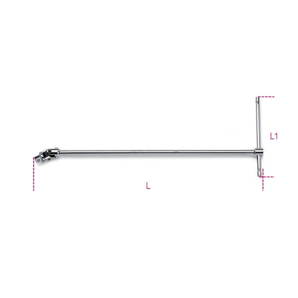 Beta 910/40 Sliding T-Handle with Swivel, 3/8 in Drive, 420mm Long 16.5 in - 009100850