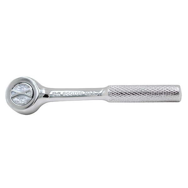 Sk Professional Tools 1/4" Drive 120 Geared Teeth Round Head Style Hand Ratchet, 1" to 5" L, Chrome Finish - 800700