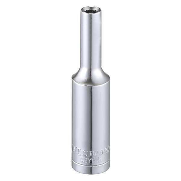 Westward WESTWARD 1/4 in Drive, 3.5mm Triple Square Metric, Socket, 12 Points, Steel, Chrome, 3.5 mm - 53YR51