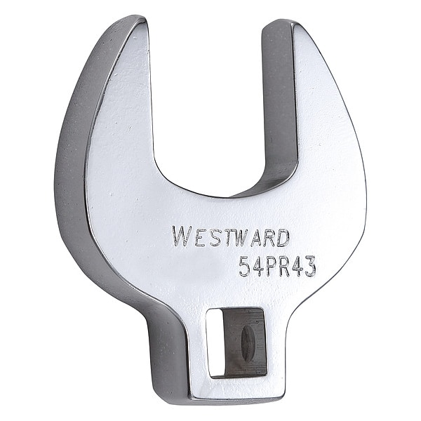 Westward 3/8" Drive, SAE 15/16" Crowfoot Socket Wrench, Open End Head, Chrome Finish - 54PR43