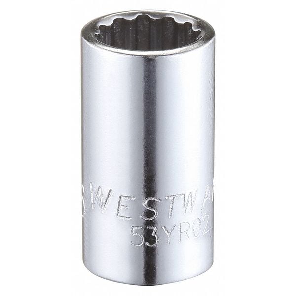 Westward WESTWARD 1/4 in Drive, 5/16" Triple Square SAE Socket, 12 Points, Steel, Chrome, 5/16 in - 53YR02