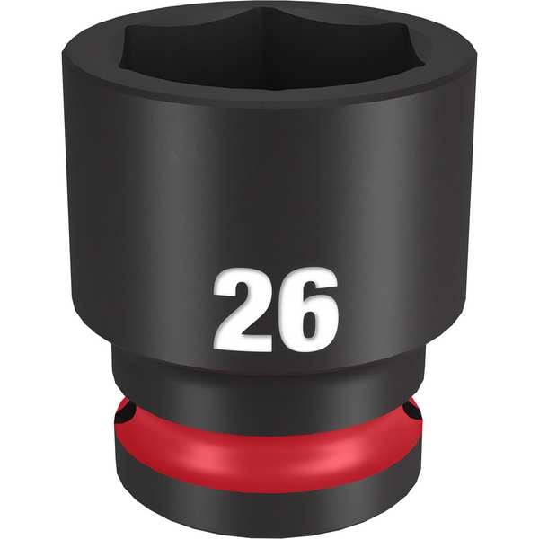 Milwaukee Tool 26mm SHOCKWAVE Impact Duty 1/2 in. Drive Standard 6 Point Impact Socket - 49-66-6258