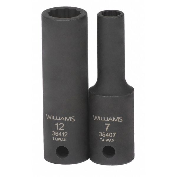 Williams 3/8" Drive Impact Socket Black Industrial, Deep 3/8" D, 10mm 12Pt - 35410