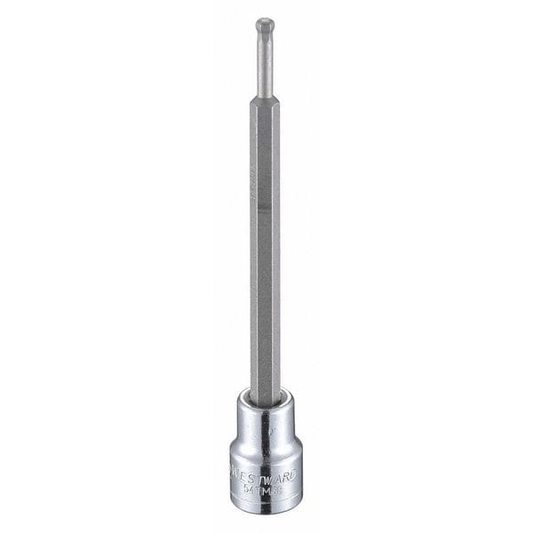 Westward 3/8 in Drive Ball Hex Socket Bit Metric 4 mm Tip, 4 13/16 in L - 54TM68