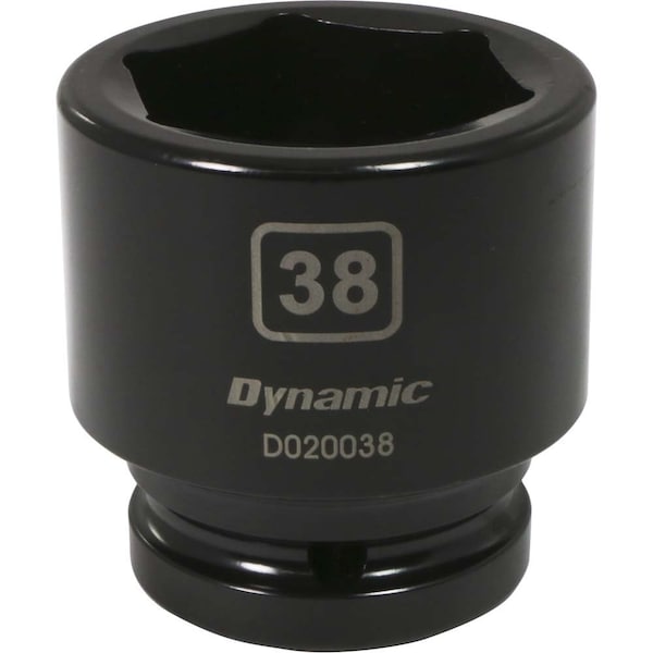Dynamic 3/4" Drive Standard Socket, Black Phosphate, Tools 3/4" Drive 6 Point Metric, 38mm Standard Length - D020038