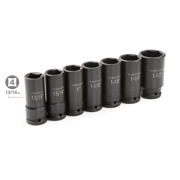 Tekton 3/4 Inch Drive Deep 6-Point Impact Socket Set, 7-Piece (13/16 - 1-1/2 in.) - 4890