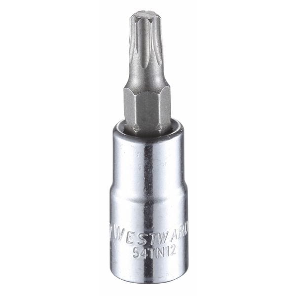 Westward 1/4 in Drive Torx(R) Socket Bit SAE T27 Tip, 1 1/2 in L, T27 Tip, Torx® Socket Bit, 1-1/2" L, 6 Pts - 54TN12