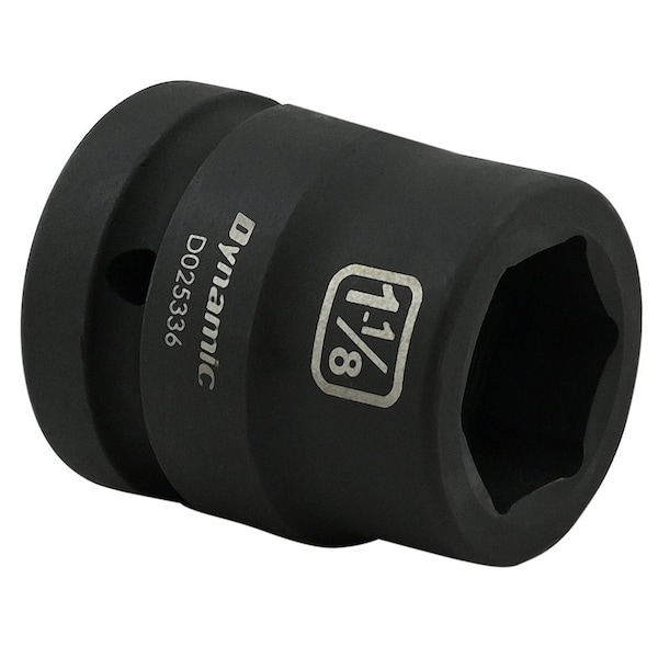 Dynamic 1" Drive Standard Socket, Black Phosphate, Tools 1-1/8" X 1" Drive, 6 Point Standard Length - D025336