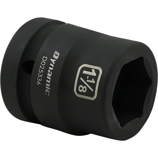 Dynamic 1" Drive Standard Socket, Black Phosphate, Tools 1-1/8" X 1" Drive, 6 Point Standard Length - D025336