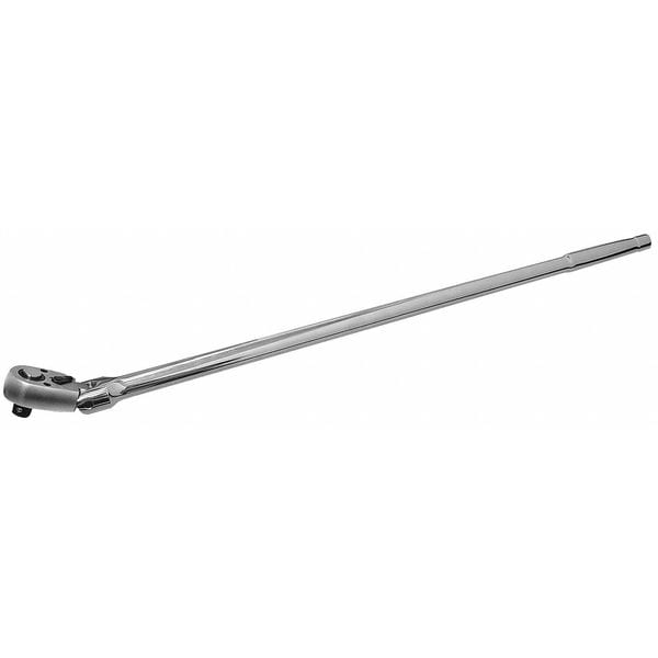 Westward 1/2" Drive, 72 Geared Teeth, Pear Head Style Hand Ratchet, 10" L, Chrome Finish - 5TZE5