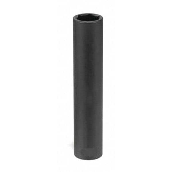Grey Pneumatic 1/2" Drive Impact Socket Chrome plated, 1-1/4", 1/2"D, 6pt. D, Black - 2040XD