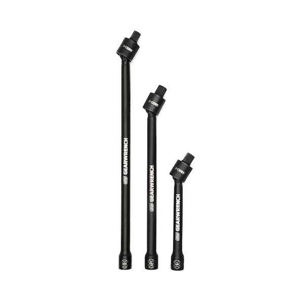Gearwrench 3 Piece 3/8" Drive X-Core Pinless Universal Joint Impact Extension Set 6", 9" & 12" - 84453
