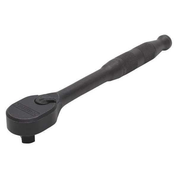 Proto 1/2" Drive 90 Geared Teeth Pear Head Style Hand Ratchet, 10-11/16" L, Black Oxide Finish - J5449HTCBL