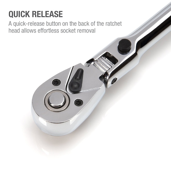 Steelman 3/8-Inch Drive 72-Tooth 180-Degree Flex-Head Reversible Quick-Release Ratchet - 60574