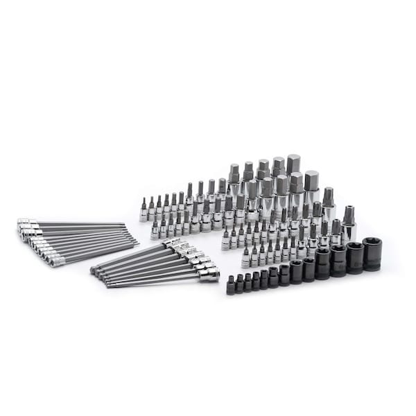 Gearwrench 84 Piece 1/4", 3/8" & 1/2" Drive Hex/Ball End Hex/Tamper Proof SAE/Metric Bit Set - 80742