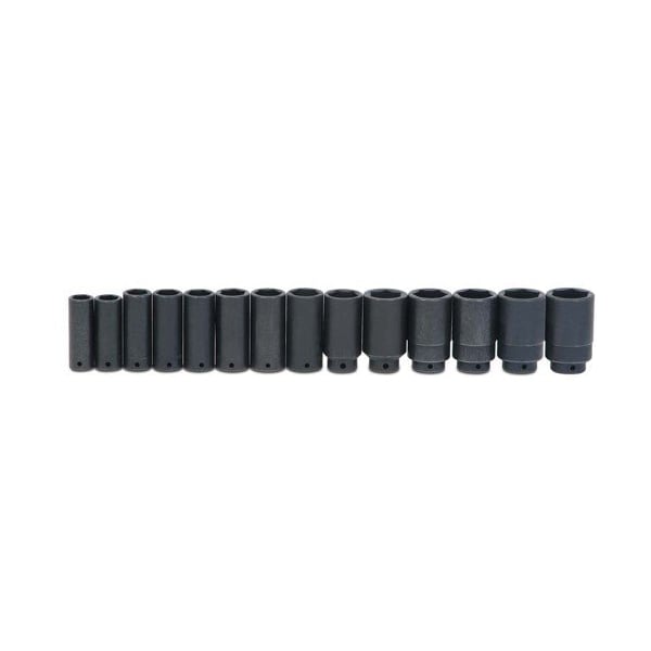 Williams Socket Set, 14 Pieces, 1/2 Inch Dr, Impact, 1/2 Inch Size - JHWWS1414RC