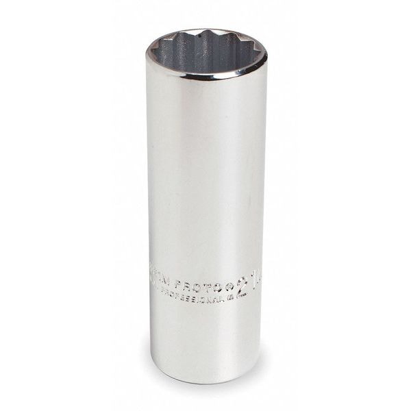 Proto 1/2 in Drive, 24mm Triple Square Metric Socket, 12 Points, Steel, Chrome, 24 mm - J5324M