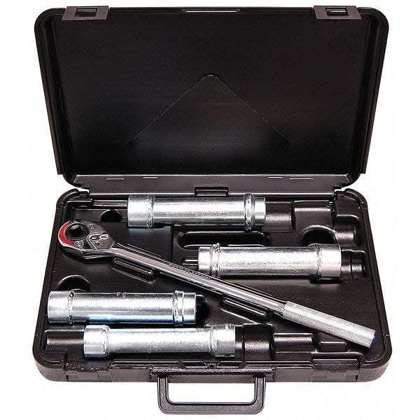 Wheeler-Rex 1/2" Drive Deep Socket SAE 5 Pieces 15/16 in to 1 1/4 in , Zinc Plated - 961
