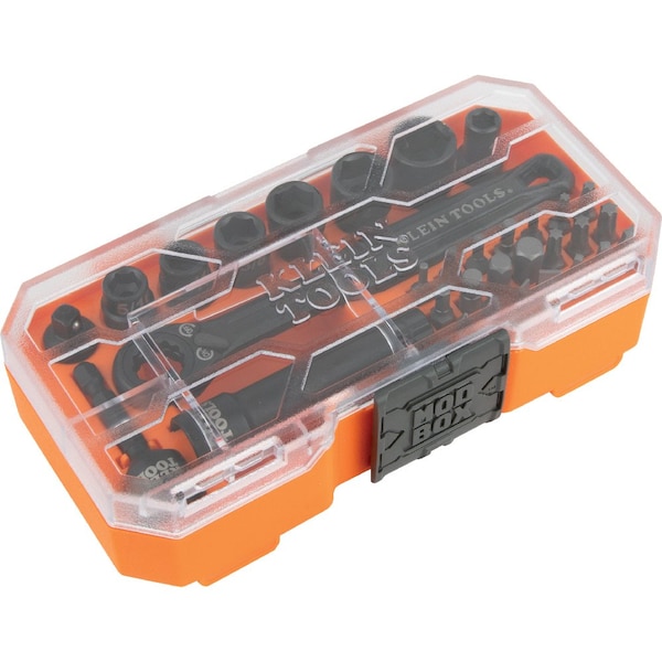 Klein Tools 1/4-Inch Drive Impact-Rated Pass Through Socket Set, 32-Piece - 65300