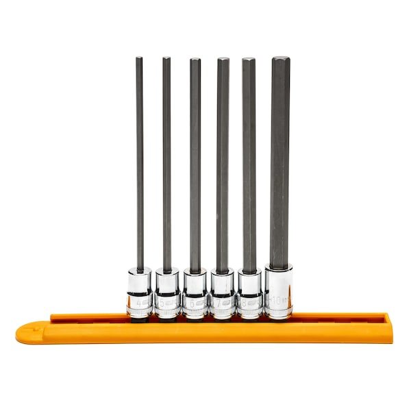 Gearwrench 6 Piece 3/8" Drive Long Length Hex Bit Metric Socket Set - 82554