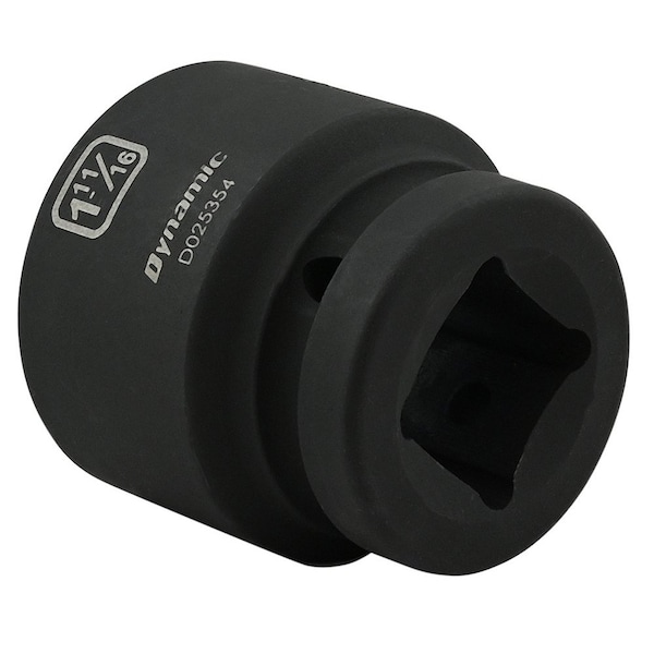 Dynamic 1" Drive Standard Socket, Black Phosphate, Tools 1-11/16" X 1" Drive, 6 Point Standard Length - D025354