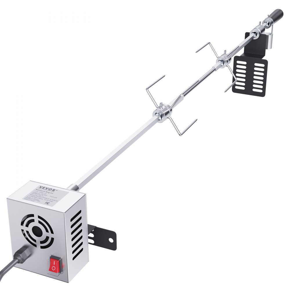 VEVOR Universal Grill Rotisserie Kit for Grills, Electric BBQ Grill with 110V 9W Motor, Stainless Steel Automatic Grilling Kit, Heavy Duty 32"/39" Hexagon Spit Rod, 26 lbs Capacity Grill Attachment - DGKCD32379W26XF9CV1