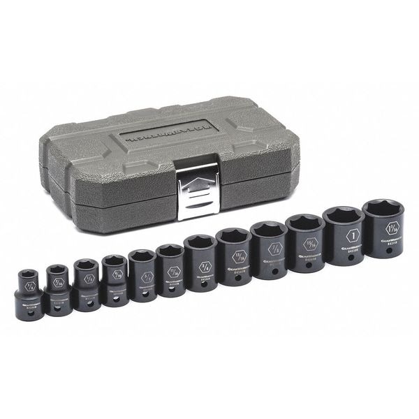 Gearwrench 12 Piece 1/2" Drive 6 Point Standard Impact SAE Socket Set - 84931N