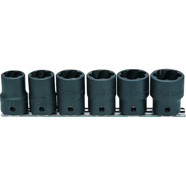 Ko-Ken Nut Twister set 17mm-25.4mm 200mm 6 pieces 1/2 Sq. Drive - RS4127/6