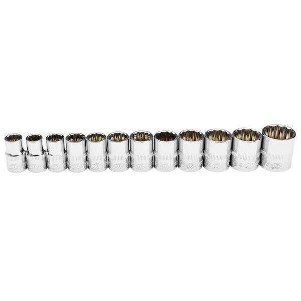 Ingersoll-Rand 12 Piece 1/2 Inch Drive Shallow Socket Set - Metric 12-Pt - 752051X