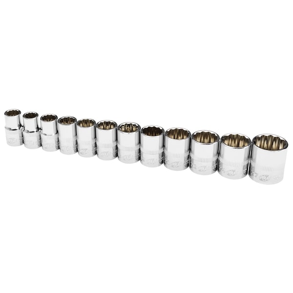 Ingersoll-Rand 12 Piece 1/2 Inch Drive Shallow Socket Set - Metric 12-Pt - 752051X